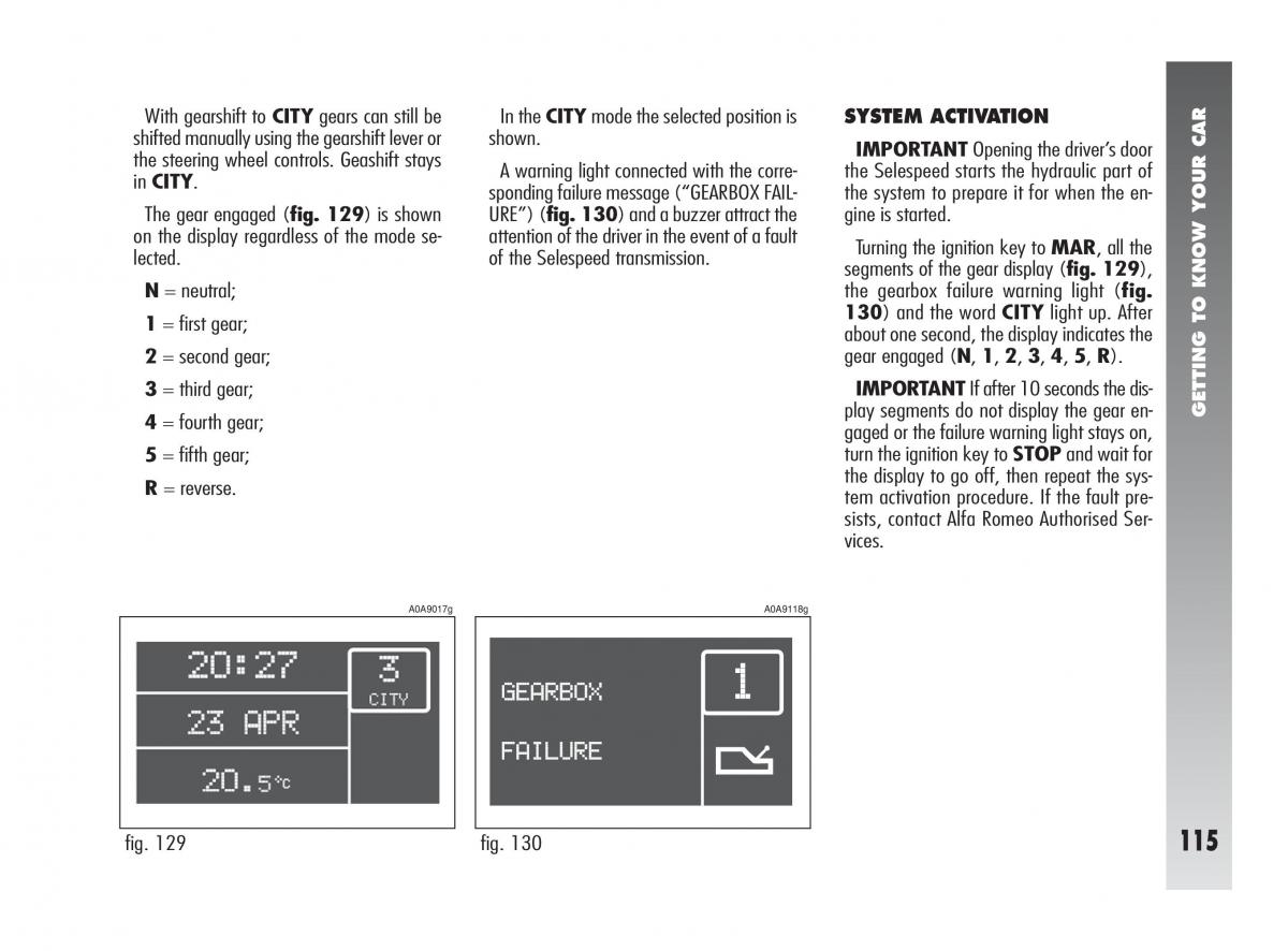 Alfa Romeo 147 owners manual / page 116