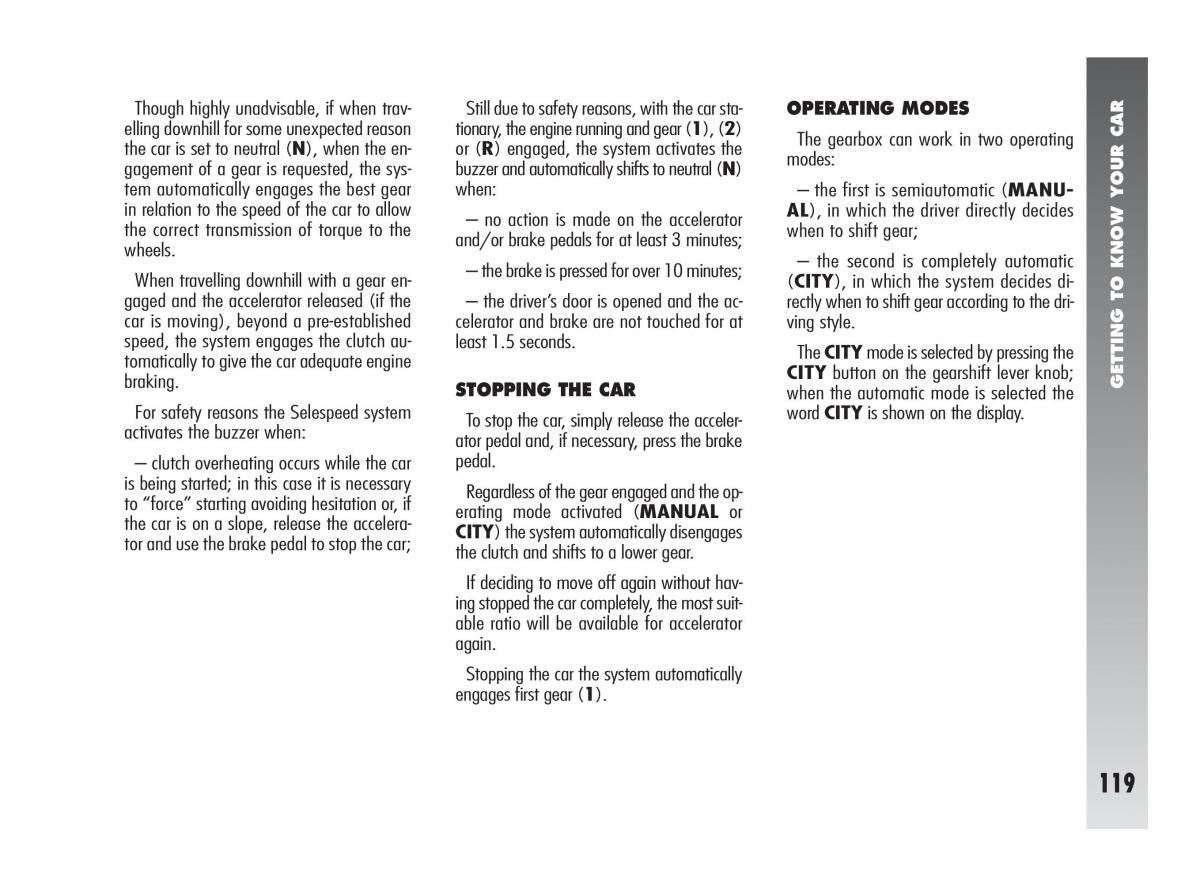 Alfa Romeo 147 owners manual / page 120