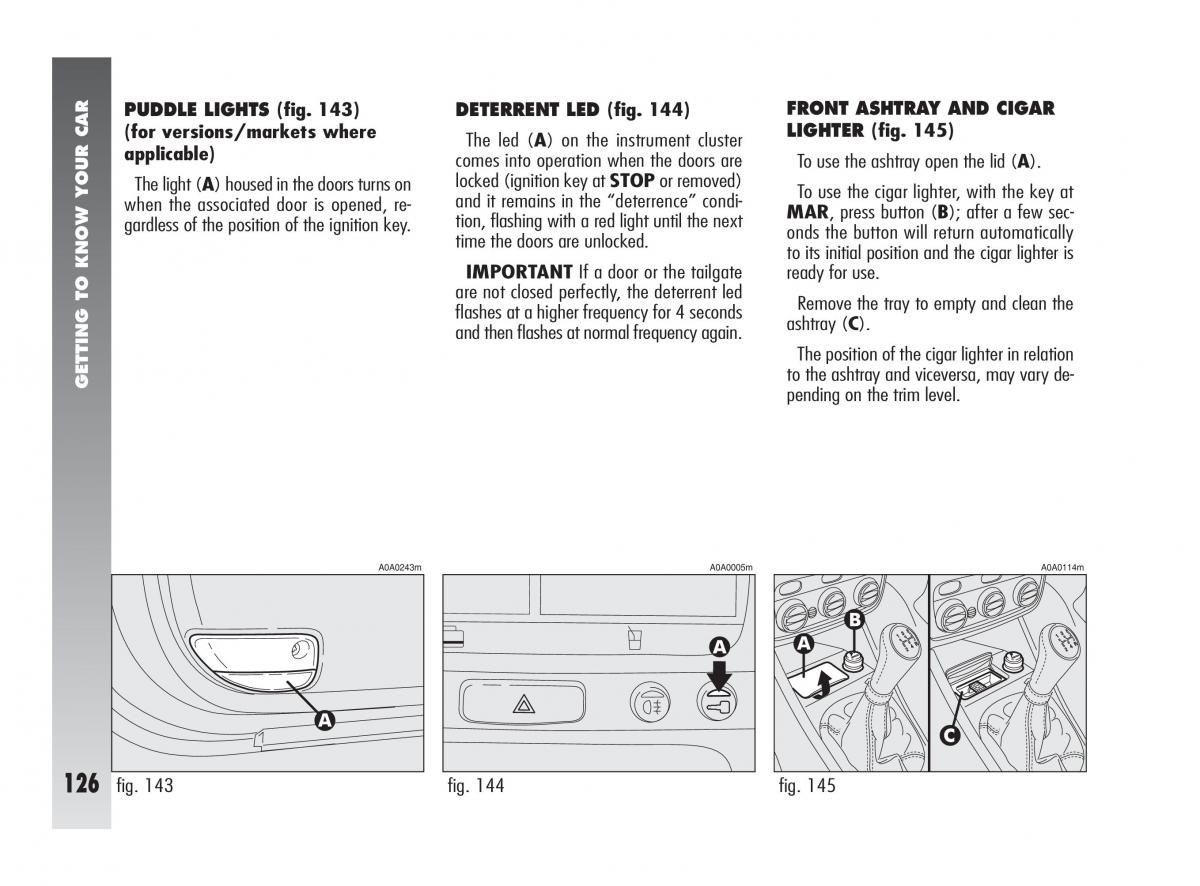 Alfa Romeo 147 owners manual / page 127