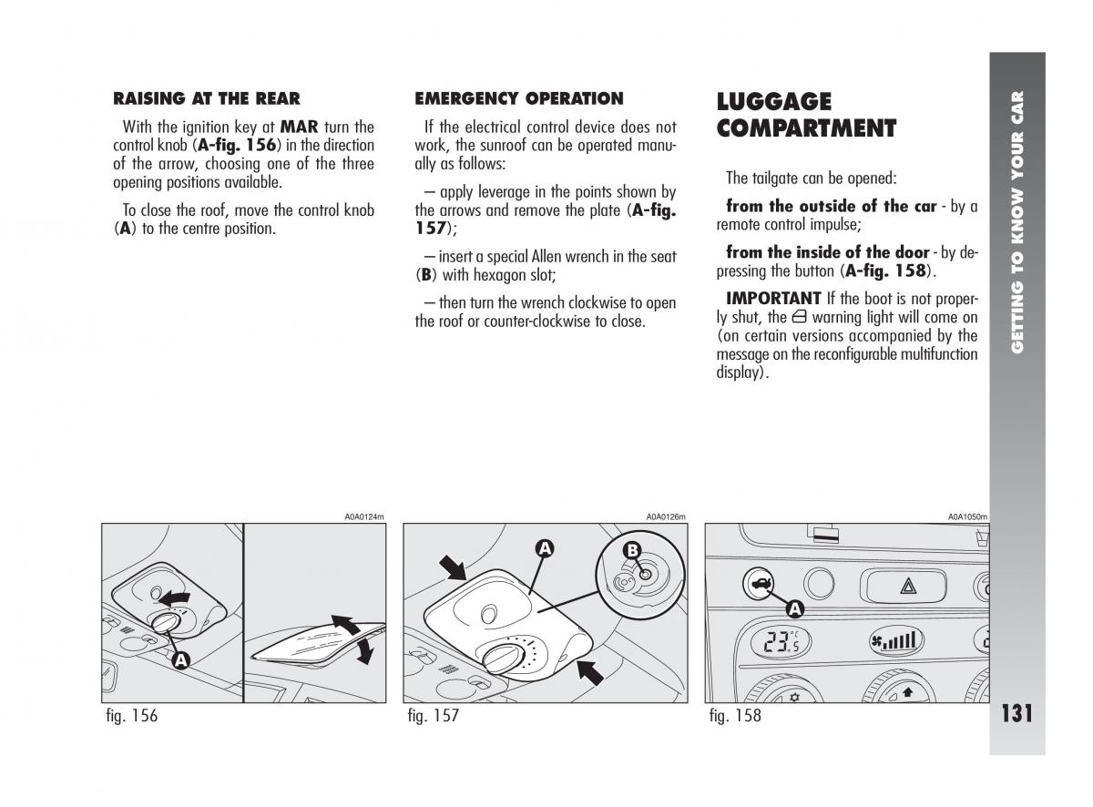 Alfa Romeo 147 owners manual / page 132