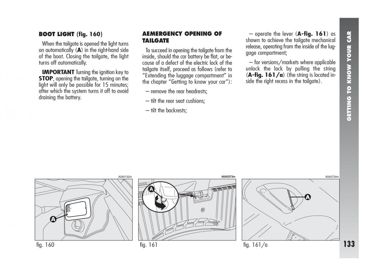 Alfa Romeo 147 owners manual / page 134