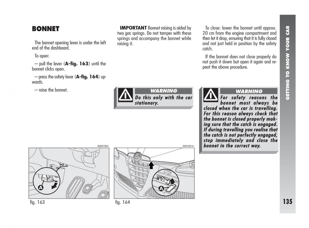 Alfa Romeo 147 owners manual / page 136