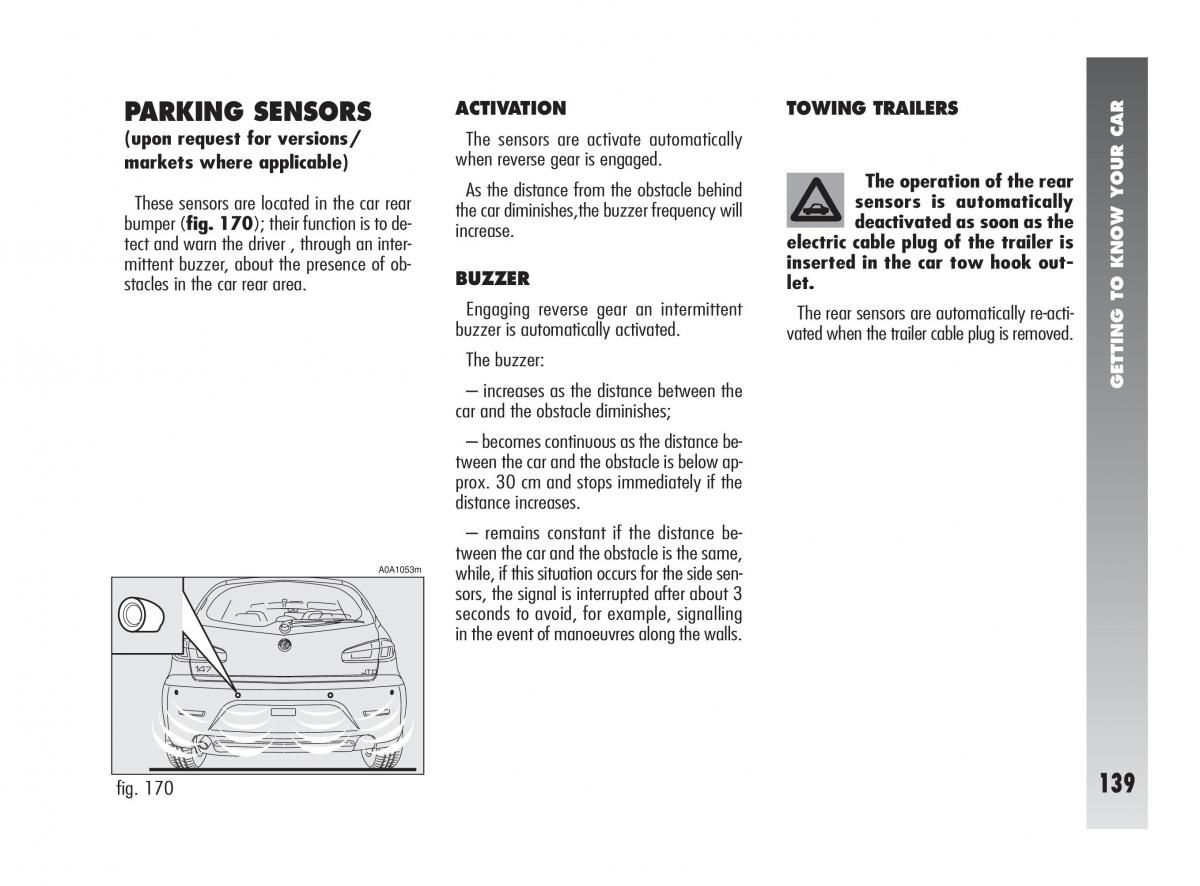 Alfa Romeo 147 owners manual / page 140