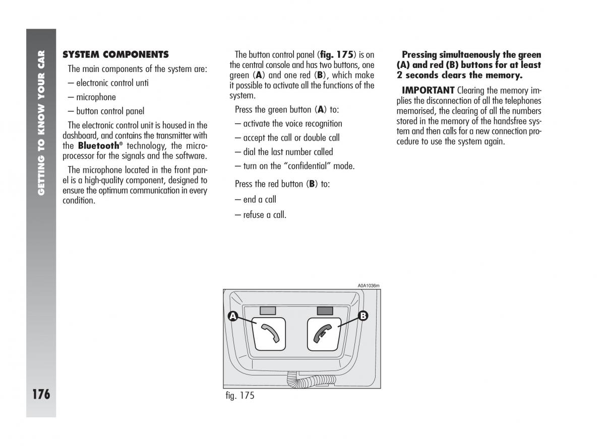 Alfa Romeo 147 owners manual / page 177