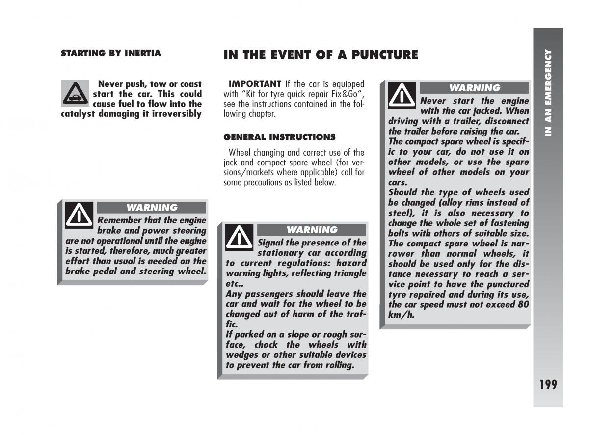 Alfa Romeo 147 owners manual / page 200