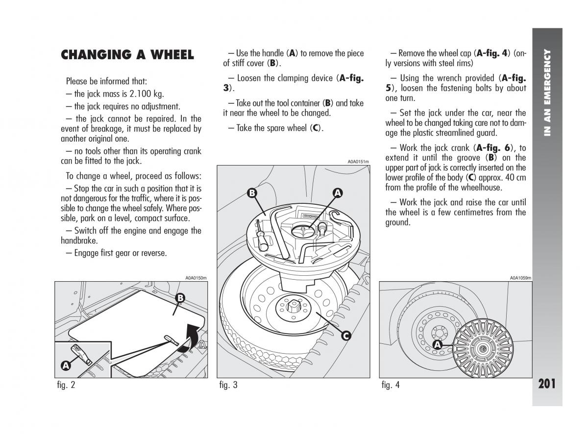 Alfa Romeo 147 owners manual / page 202