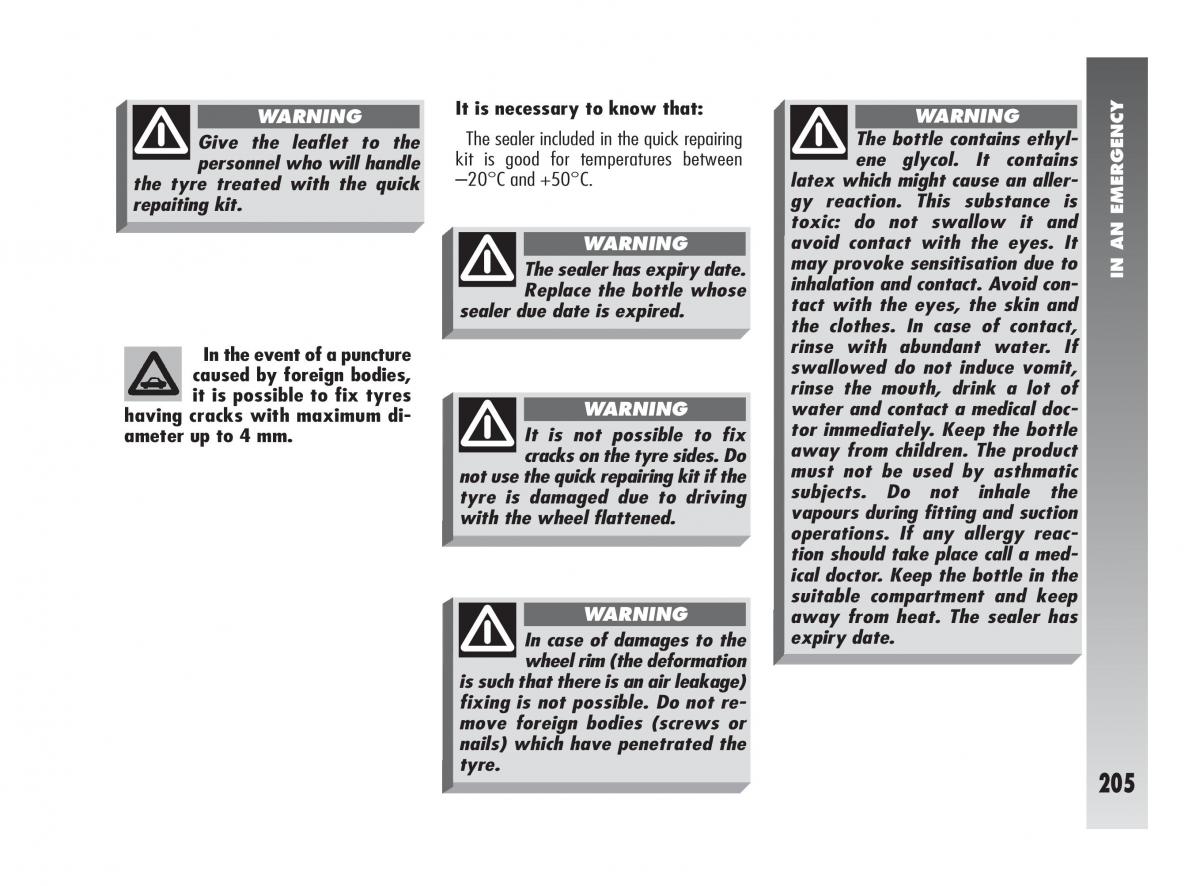 Alfa Romeo 147 owners manual / page 206