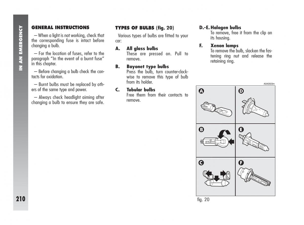 Alfa Romeo 147 owners manual / page 211