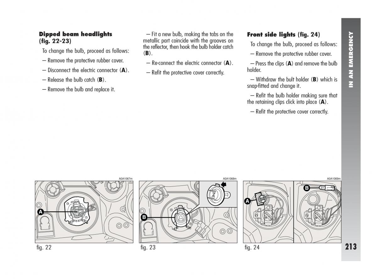 Alfa Romeo 147 owners manual / page 214