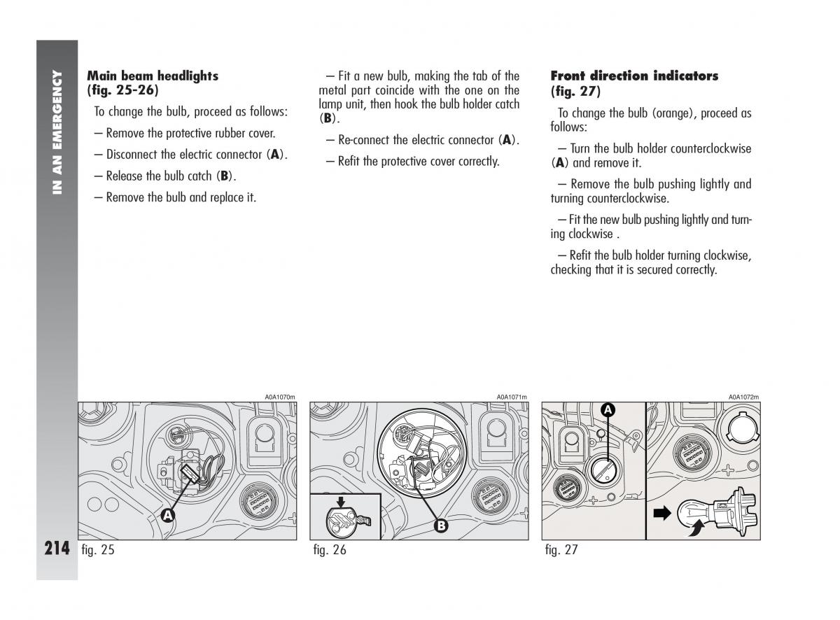 Alfa Romeo 147 owners manual / page 215