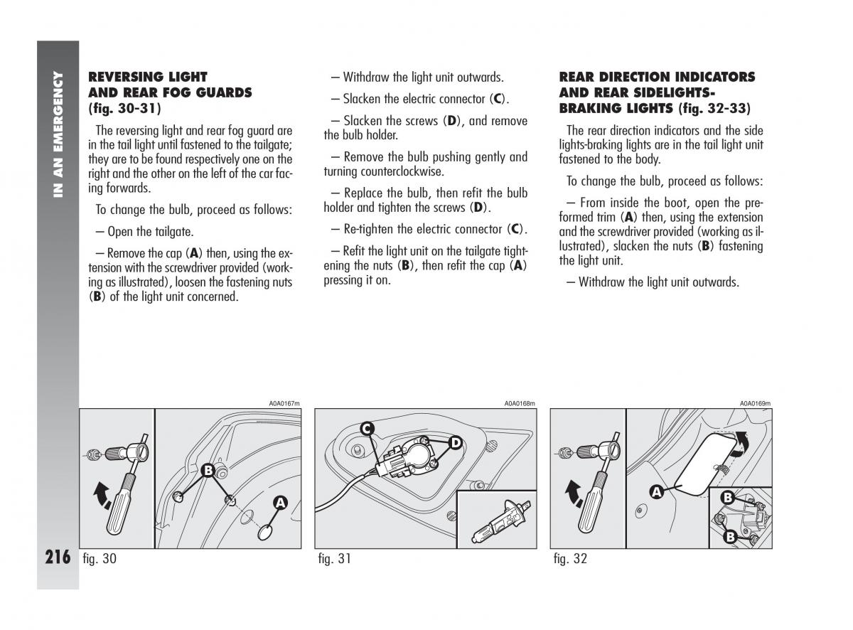 Alfa Romeo 147 owners manual / page 217