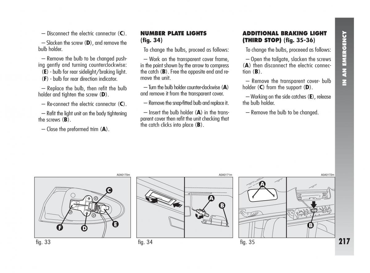 Alfa Romeo 147 owners manual / page 218