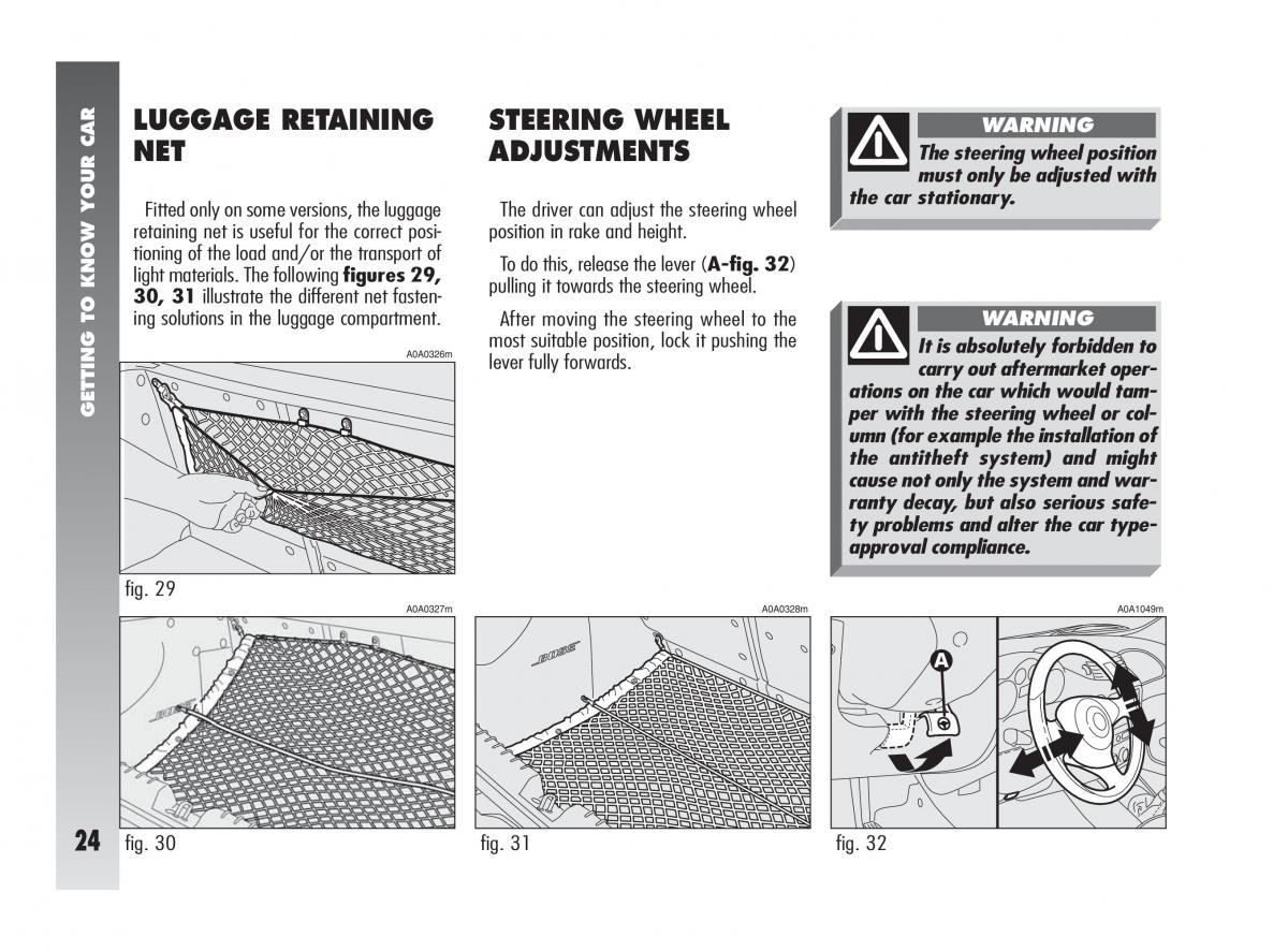 Alfa Romeo 147 owners manual / page 25