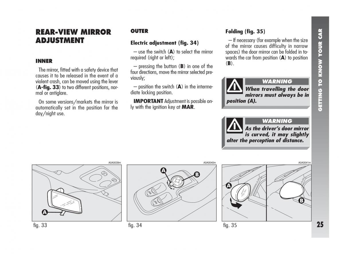 Alfa Romeo 147 owners manual / page 26