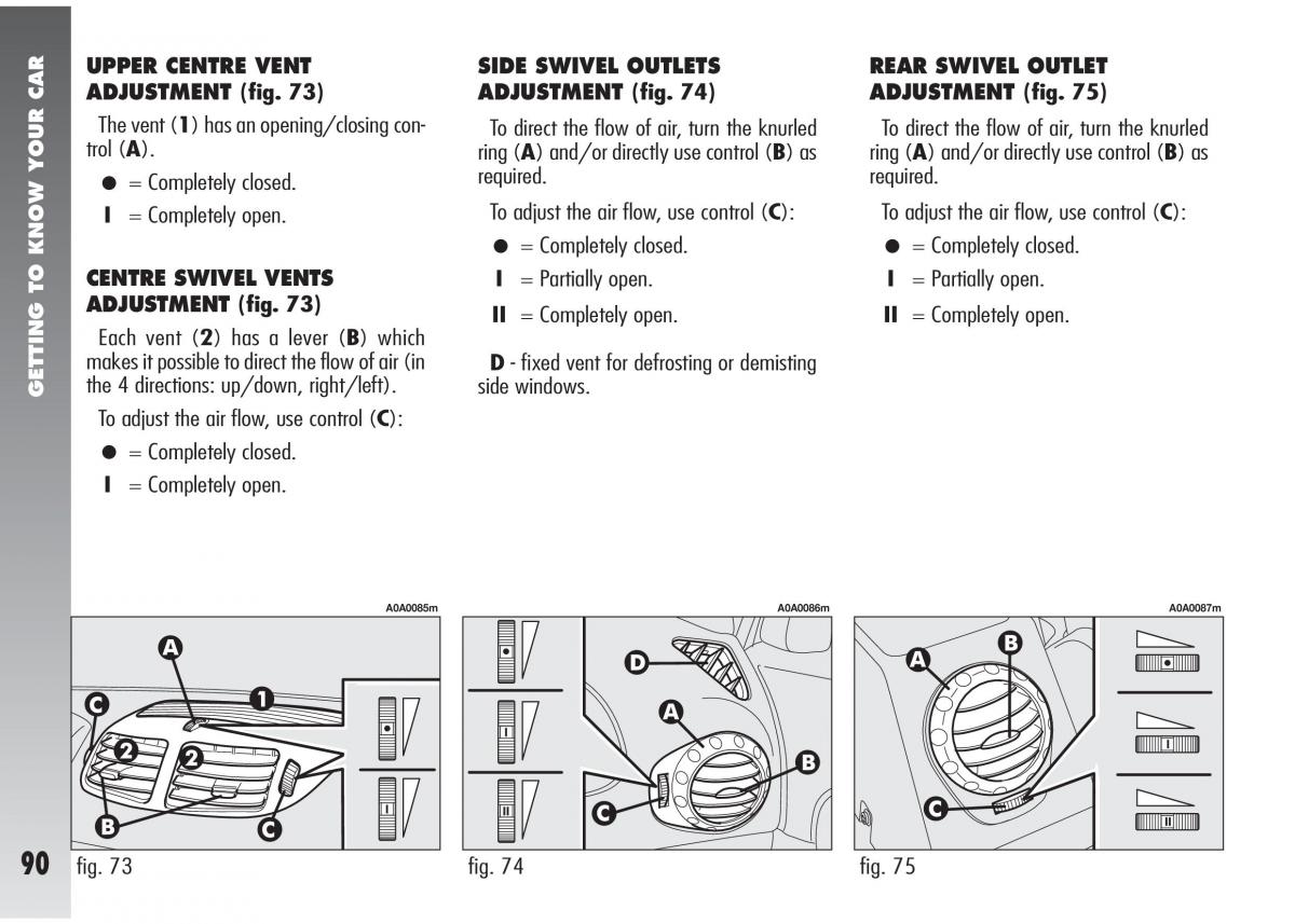 Alfa Romeo 147 GTA owners manual / page 91