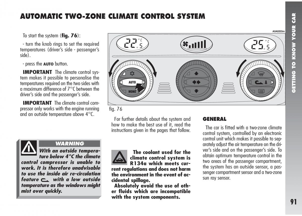 Alfa Romeo 147 GTA owners manual / page 92