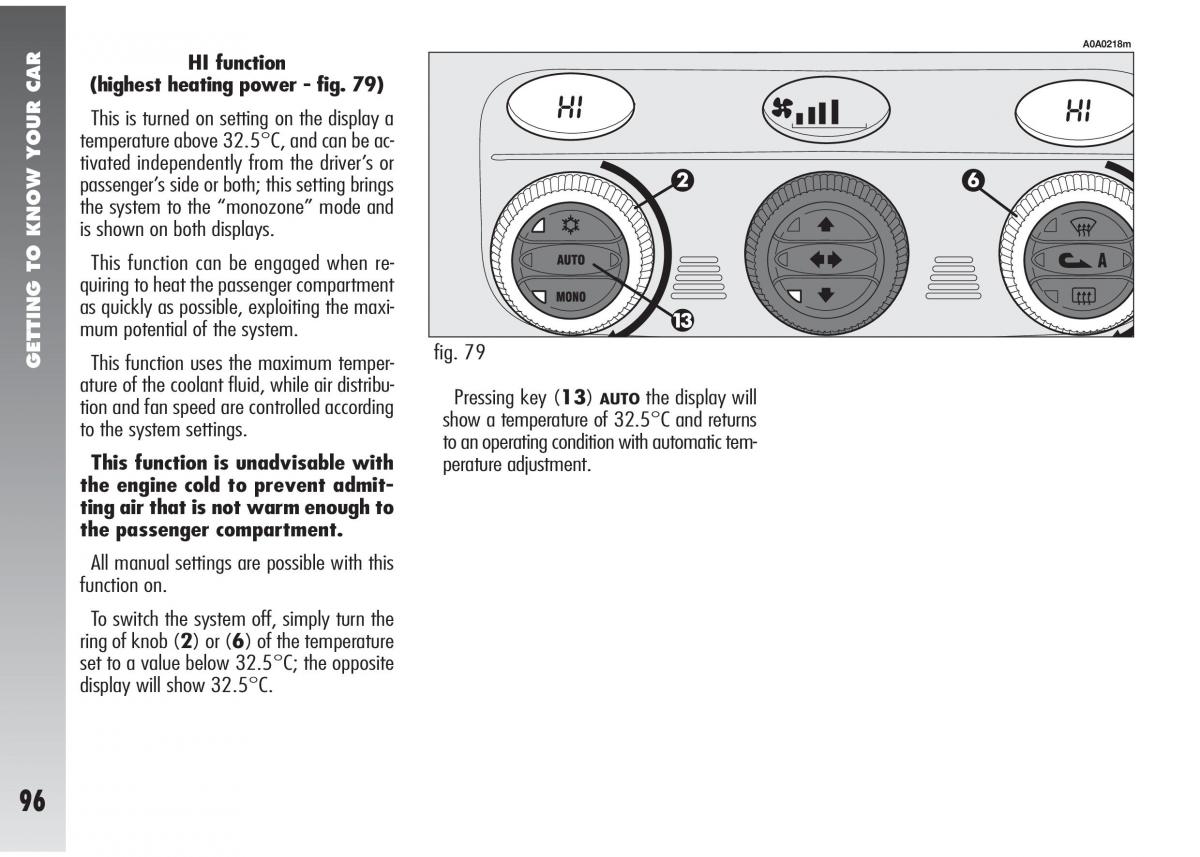 Alfa Romeo 147 GTA owners manual / page 97