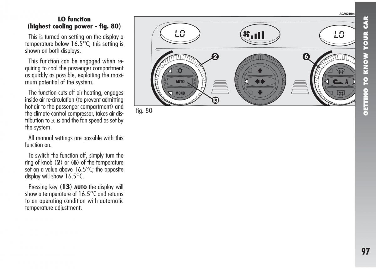 Alfa Romeo 147 GTA owners manual / page 98