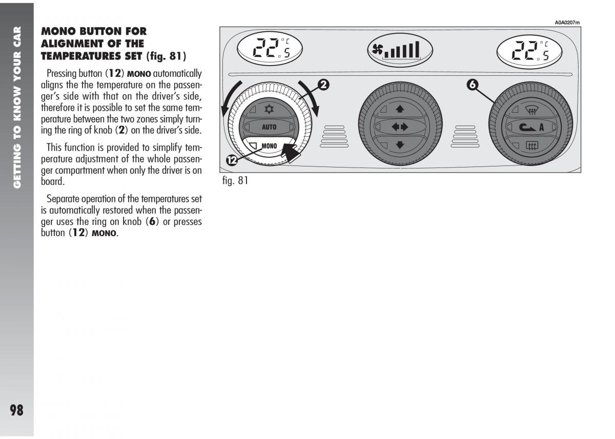 Alfa Romeo 147 GTA owners manual / page 99