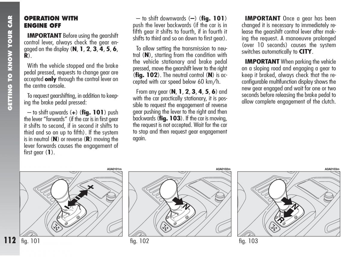 Alfa Romeo 147 GTA owners manual / page 113