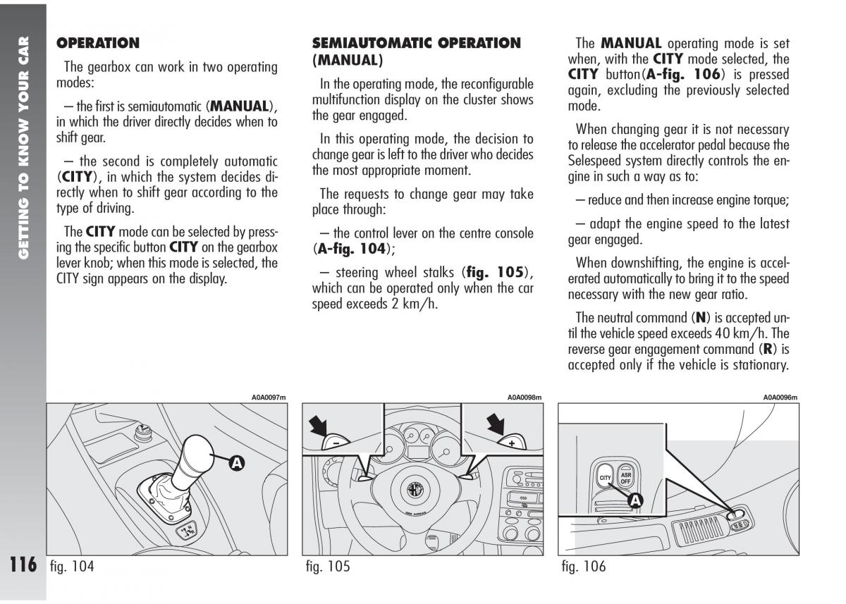 Alfa Romeo 147 GTA owners manual / page 117