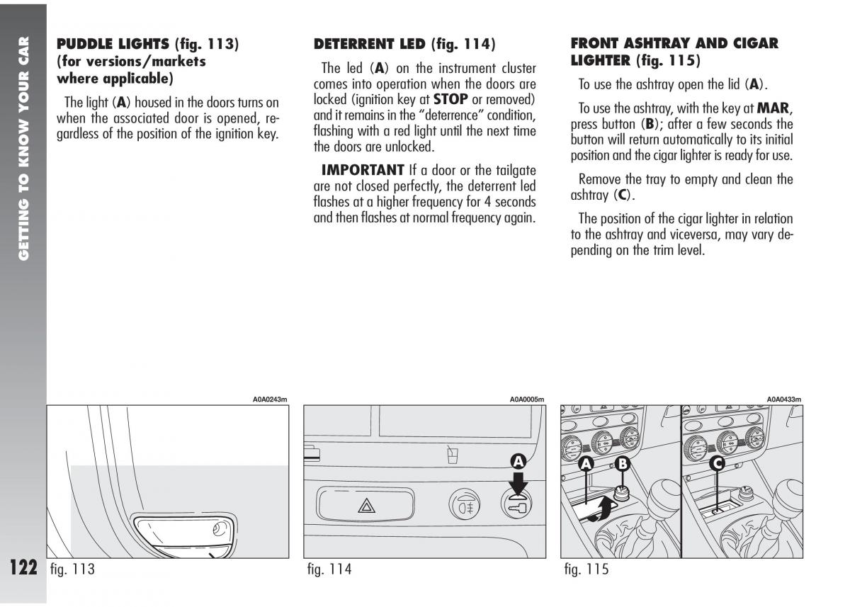 Alfa Romeo 147 GTA owners manual / page 123