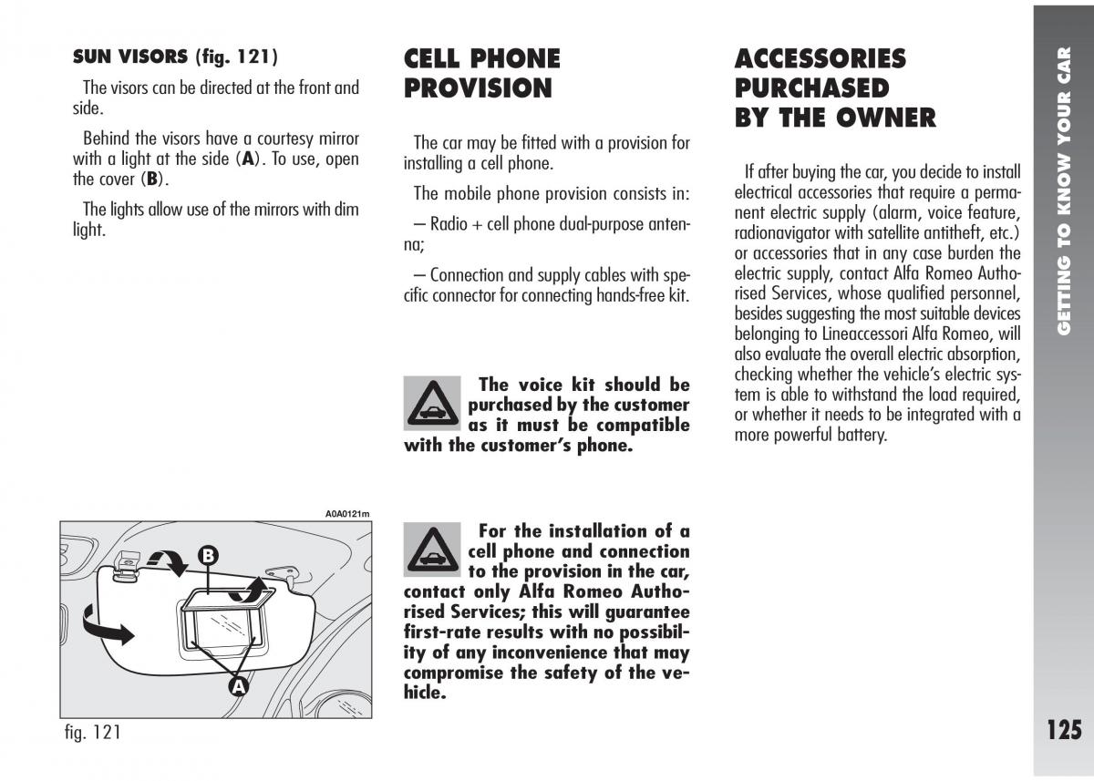 Alfa Romeo 147 GTA owners manual / page 126