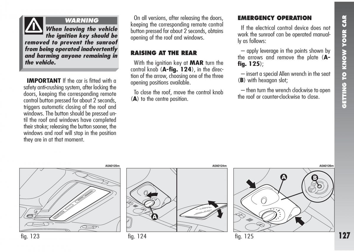 Alfa Romeo 147 GTA owners manual / page 128