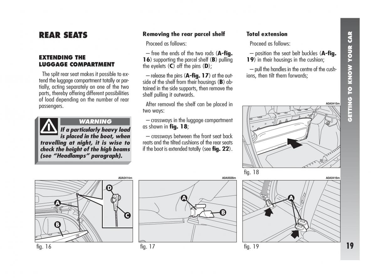 Alfa Romeo 147 GTA owners manual / page 20