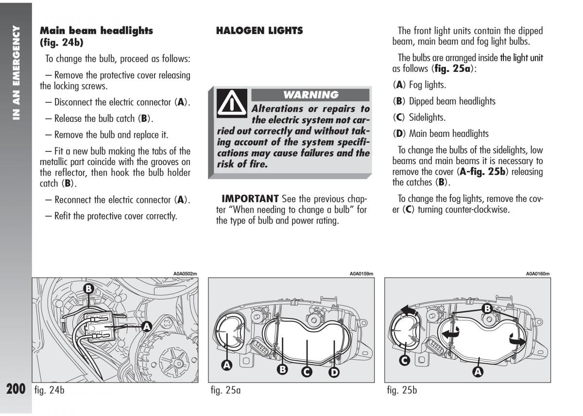 Alfa Romeo 147 GTA owners manual / page 201