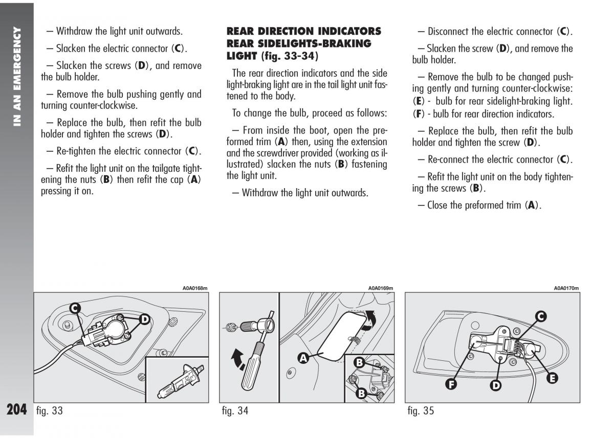 Alfa Romeo 147 GTA owners manual / page 205