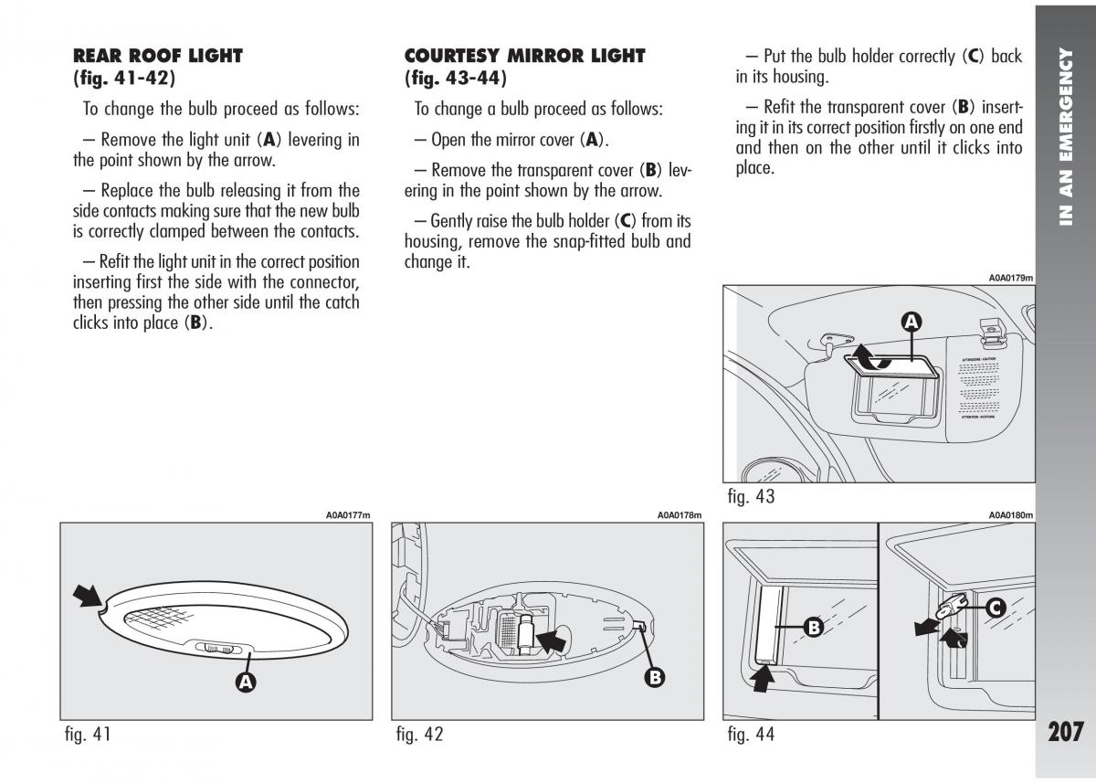 Alfa Romeo 147 GTA owners manual / page 208