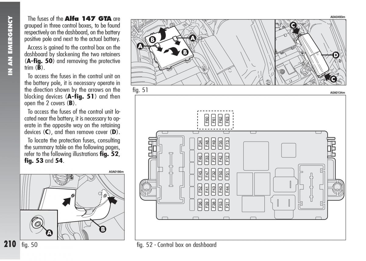 Alfa Romeo 147 GTA owners manual / page 211