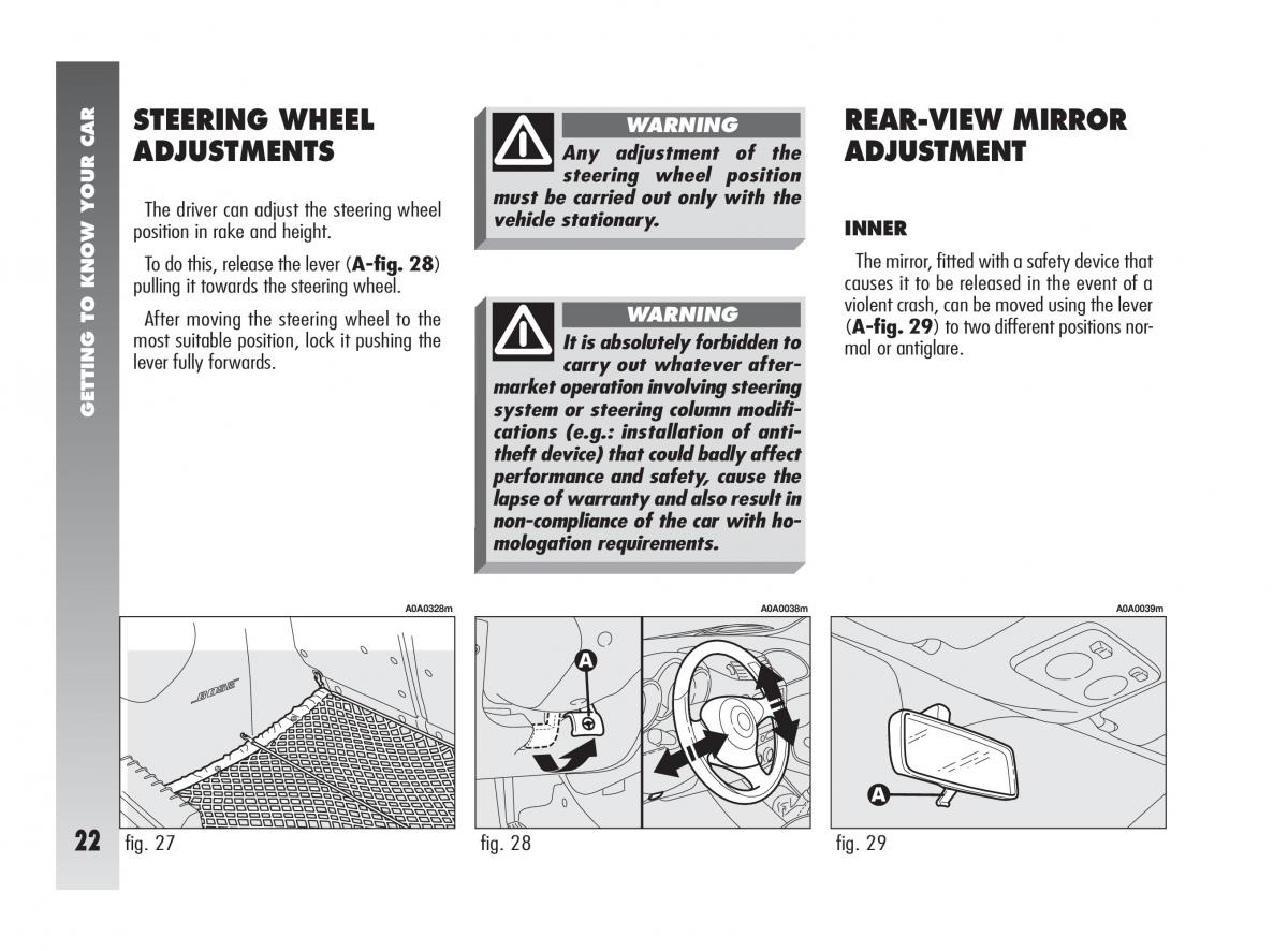 Alfa Romeo 147 GTA owners manual / page 23