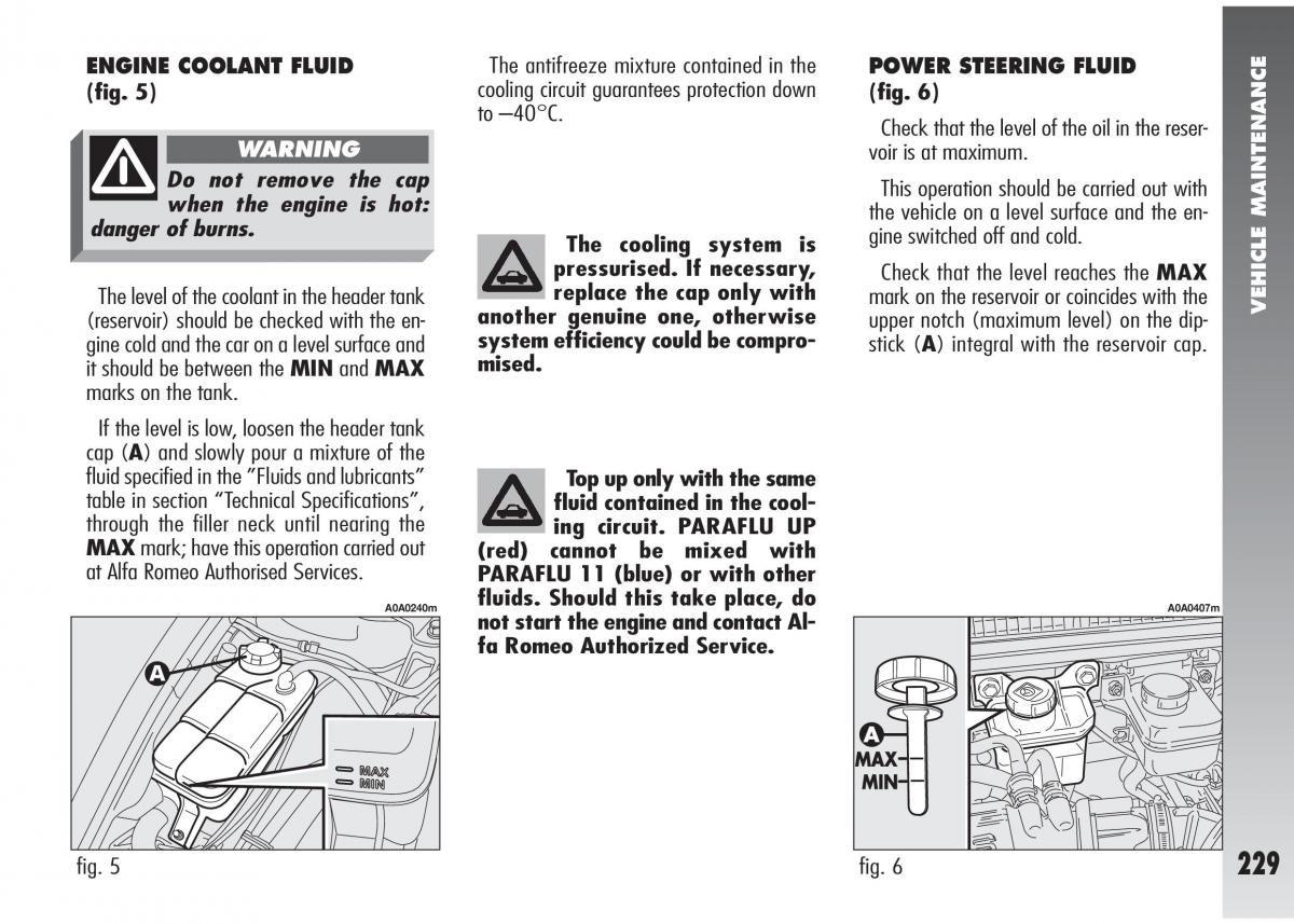 Alfa Romeo 147 GTA owners manual / page 230