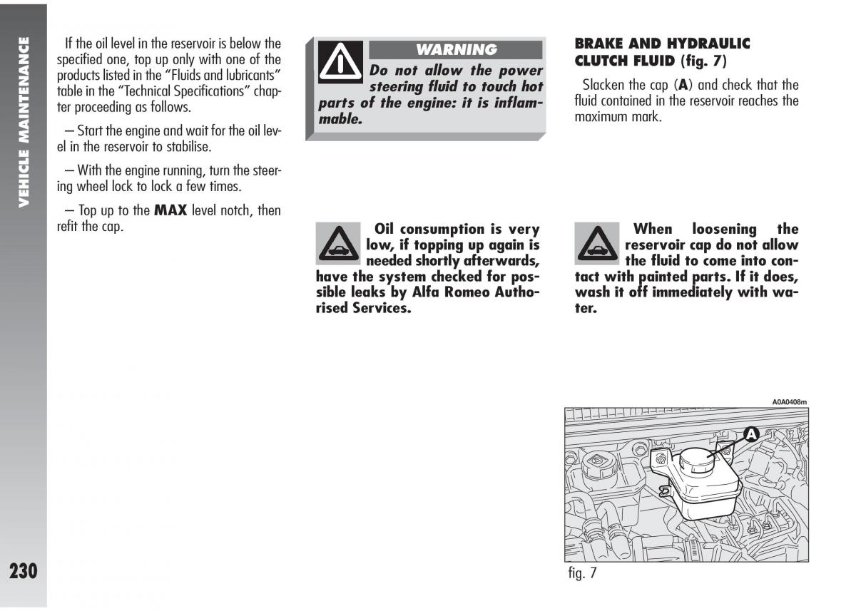 Alfa Romeo 147 GTA owners manual / page 231