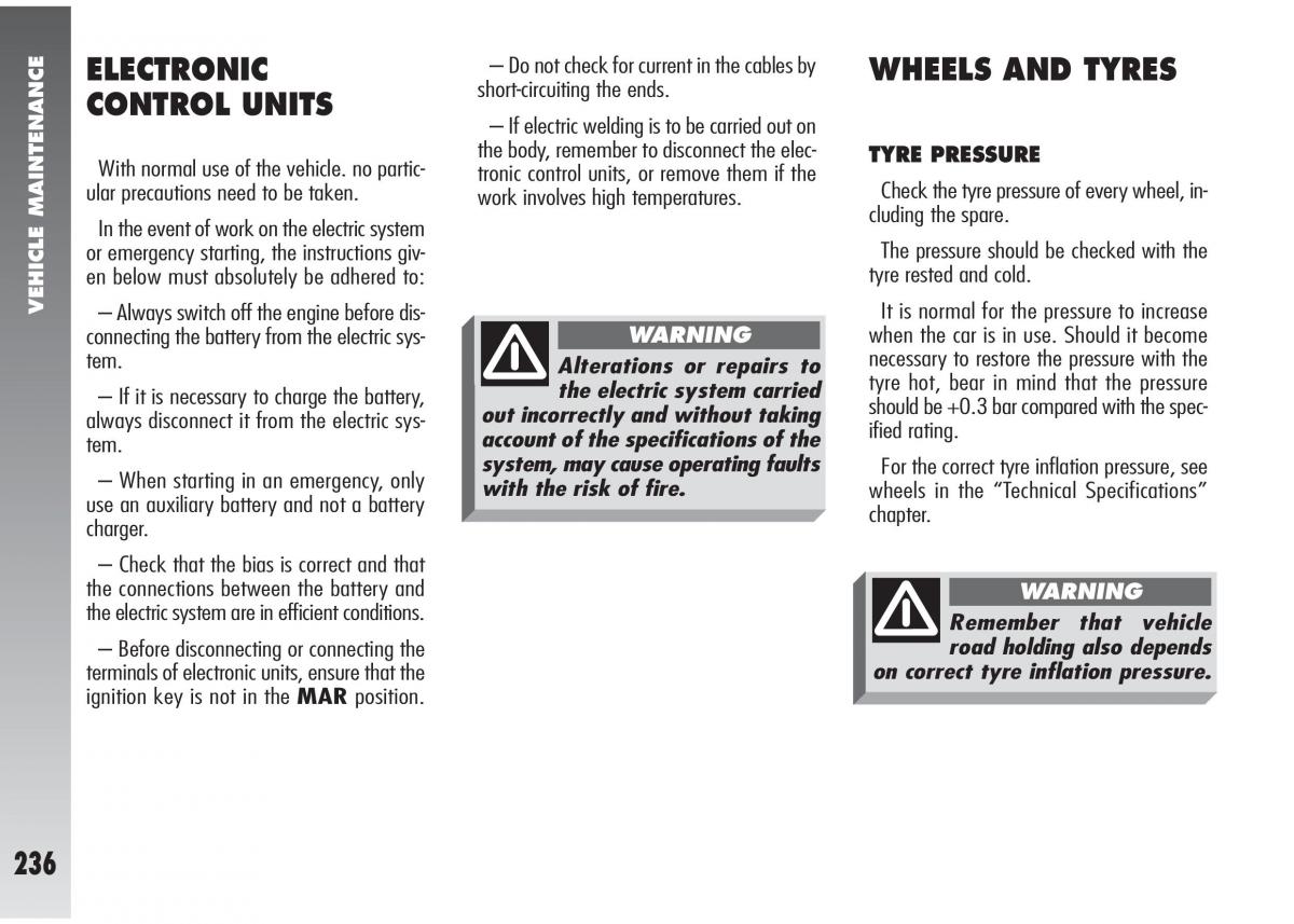 Alfa Romeo 147 GTA owners manual / page 237