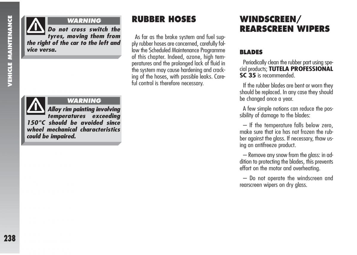 Alfa Romeo 147 GTA owners manual / page 239