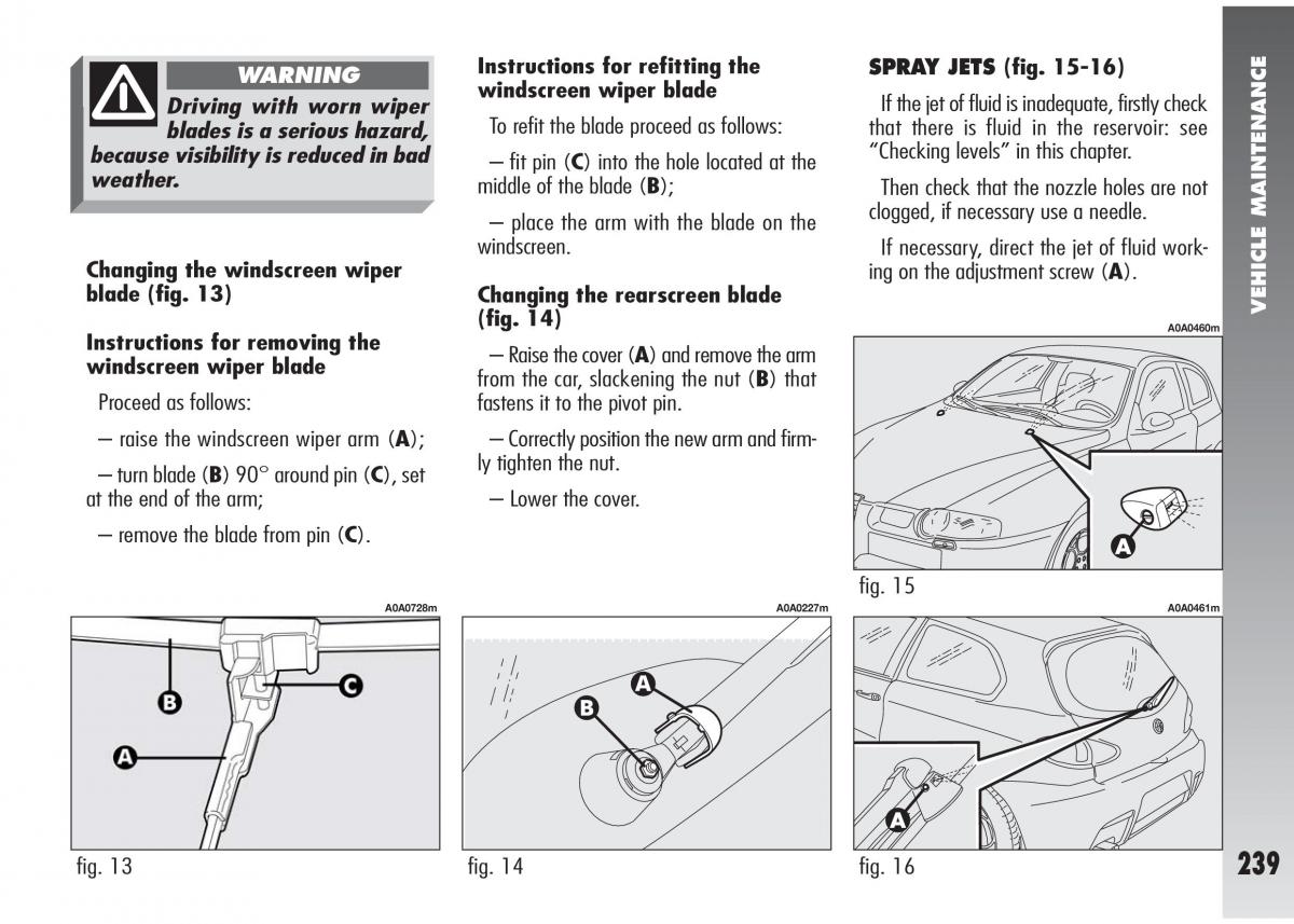 Alfa Romeo 147 GTA owners manual / page 240