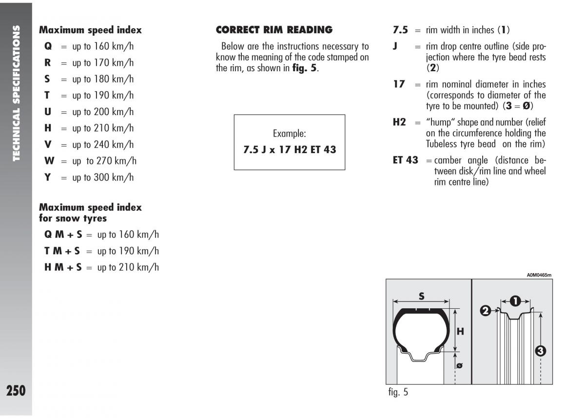 Alfa Romeo 147 GTA owners manual / page 251