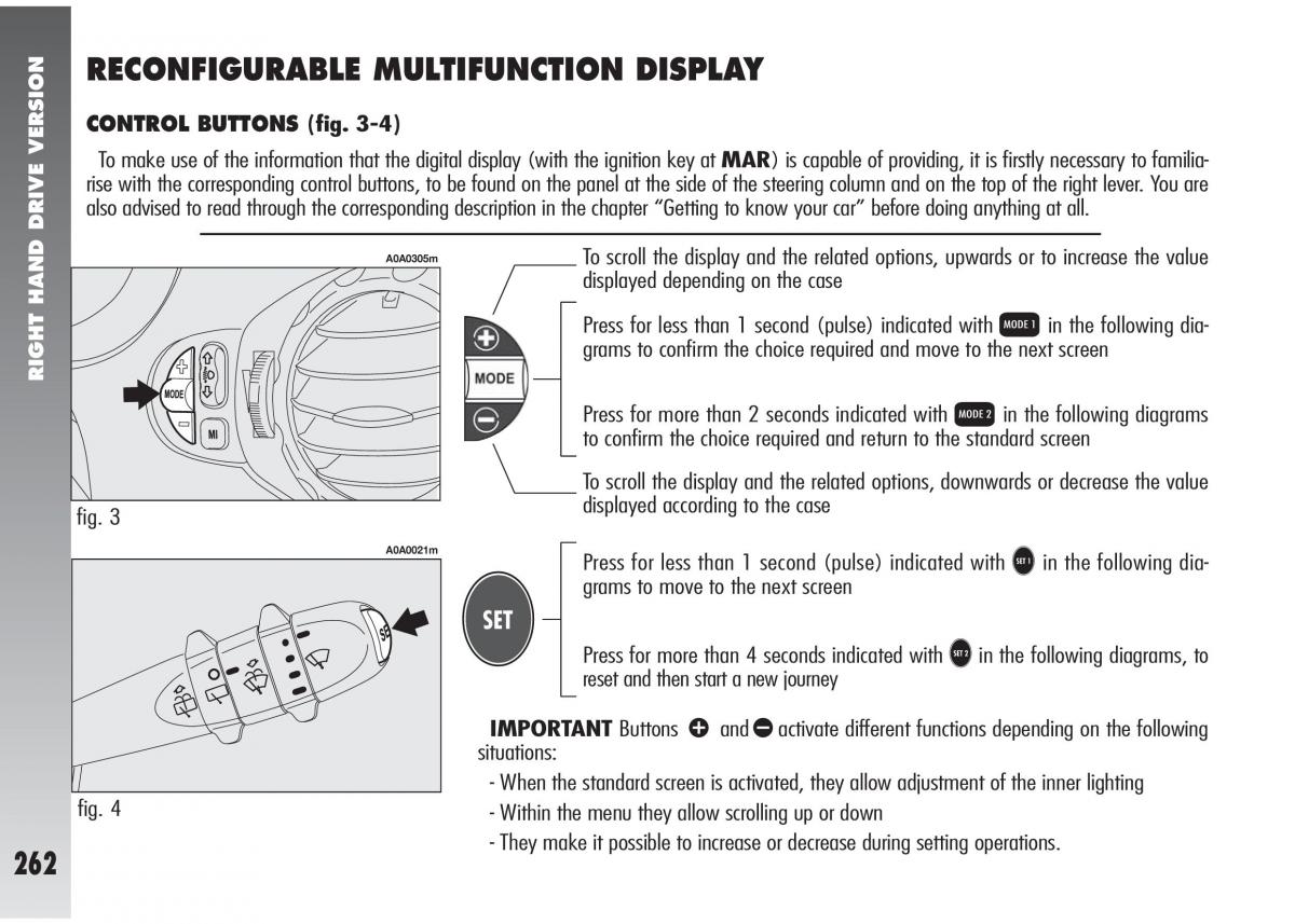 Alfa Romeo 147 GTA owners manual / page 263