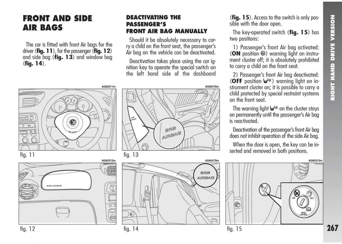 Alfa Romeo 147 GTA owners manual / page 268