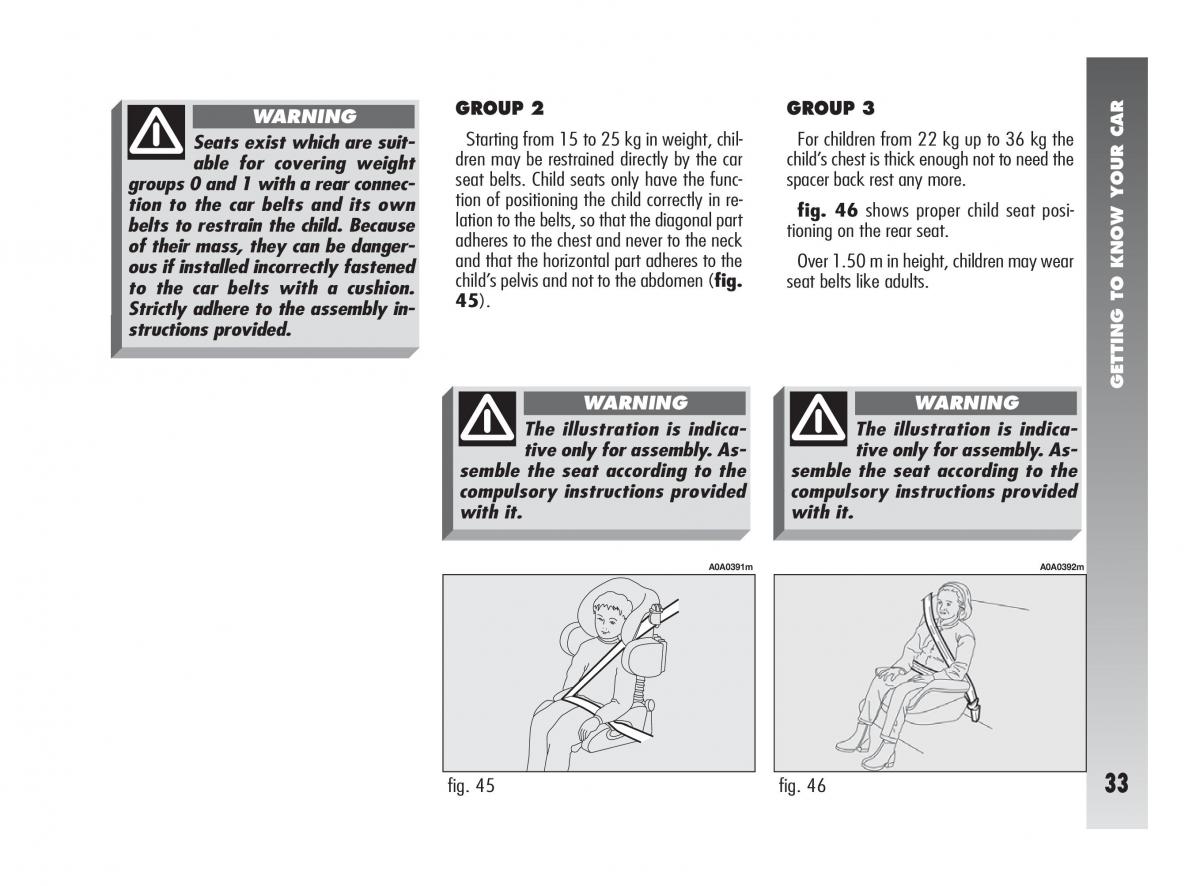 Alfa Romeo 147 GTA owners manual / page 34