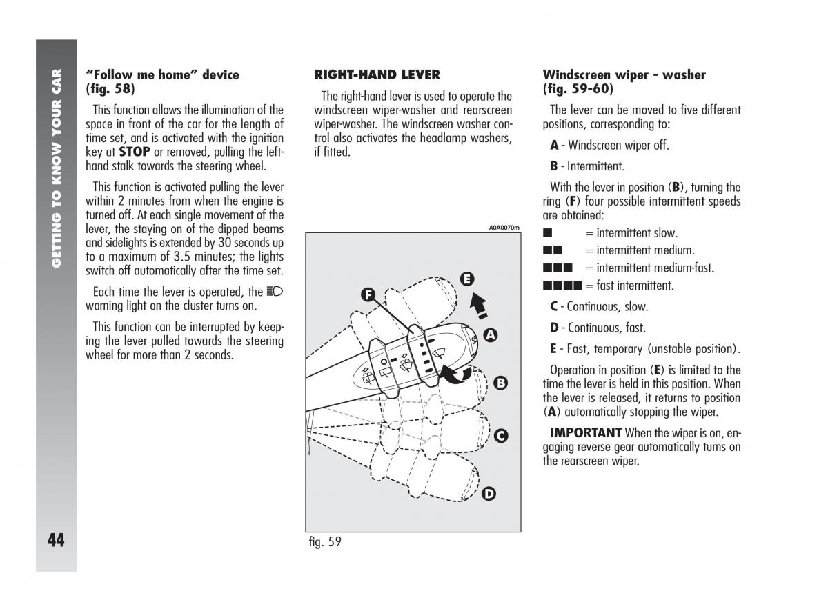 Alfa Romeo 147 GTA owners manual / page 45