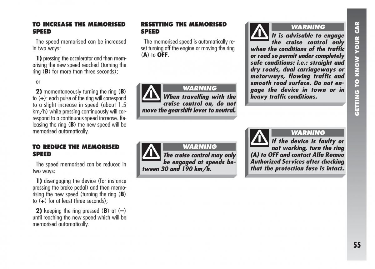 Alfa Romeo 156 owners manual / page 56