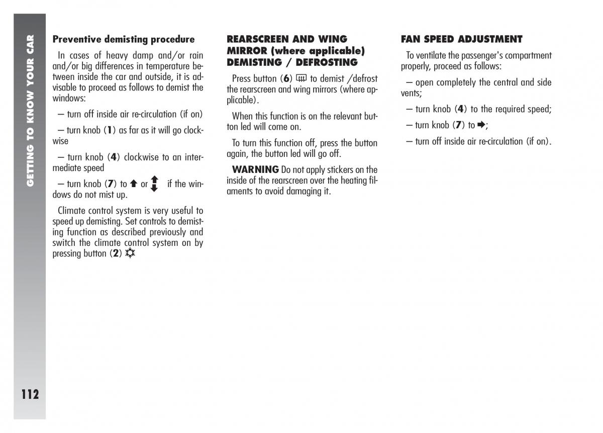 Alfa Romeo 156 owners manual / page 113