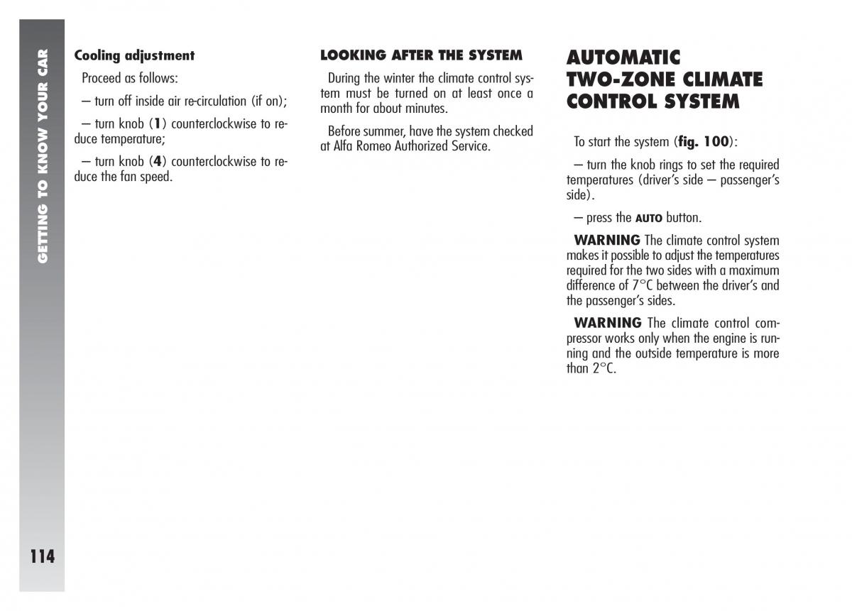 Alfa Romeo 156 owners manual / page 115