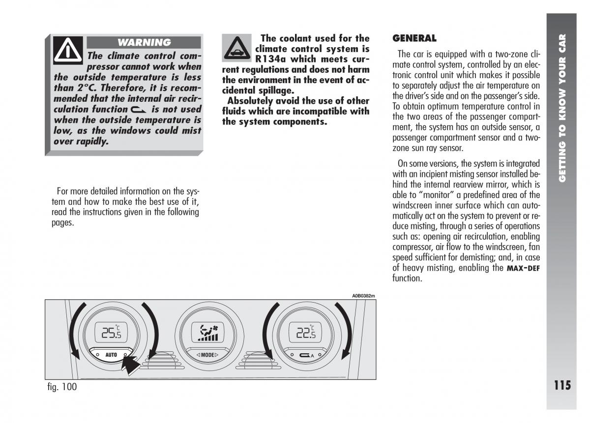 Alfa Romeo 156 owners manual / page 116