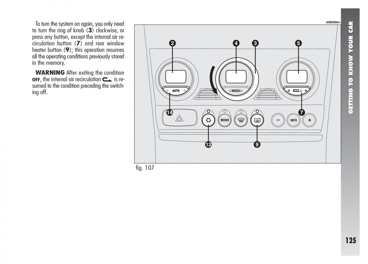 Alfa Romeo 156 owners manual / page 126