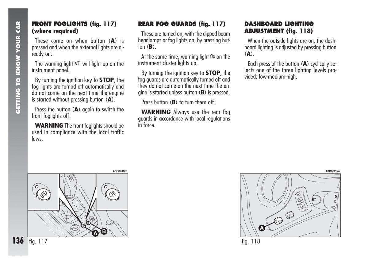 Alfa Romeo 156 owners manual / page 137